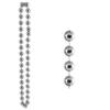 Party Central Club Pack of 12 Silver Birthday Jumbo Beaded Necklaces 40" view 1