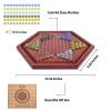 AMEROUS 13.6 inches Wooden Chinese Checkers Board Game Set with 60 Colorful Glass Marbles, Classic Strategy Game for Kids, Adults, Whole Family Play (Up to Six Players) view 4