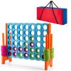 COSTWAY Jumbo 4-to-Score Giant Game Set with Storage Carrying Bag, 4 in A Row for Kids and Adults, Game Set with 42 Jumbo Rings & Quick-Release Slider, Perfect for Family Game view 1