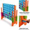 COSTWAY Jumbo 4-to-Score Giant Game Set with Storage Carrying Bag, 4 in A Row for Kids and Adults, Game Set with 42 Jumbo Rings & Quick-Release Slider, Perfect for Family Game view 4