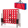 COSTWAY Jumbo 4-to-Score Giant Game Set with Storage Carrying Bag, 4 in A Row for Kids and Adults, Game Set with 42 Jumbo Rings & Quick-Release Slider, Perfect for Family Game view 1