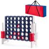 COSTWAY Jumbo 4-to-Score Giant Game Set with Storage Carrying Bag, 4 in A Row for Kids and Adults, Game Set with 42 Jumbo Rings & Quick-Release Slider, Perfect for Family Game view 1