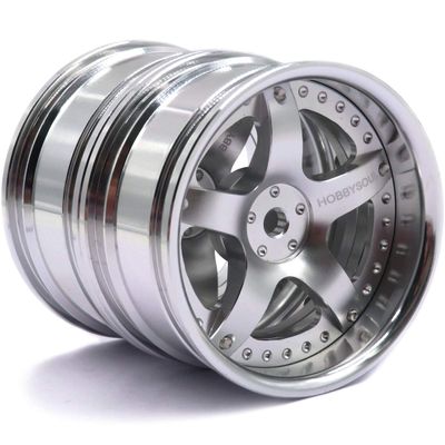 2pcs RC 1/10 Aluminum On Road Wheel Rims Hex 12mm Adjustable Offset Silver Color Fit for 1:10 RC On Road Drift Touring Street Car Tire Tyre