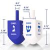 Zion Judaica Hanukkah Dreidels Blue & White Natural Wood with English Translation & Transliteration (100 Pack) view 2
