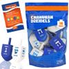 Zion Judaica 25 Pack 3" Extra Large Wooden Dreidels for Hanukkah Blue & White Wood Driedels with English Translation X-Large Chanukah Spinning Top Drydels Hannukah Game (25 Pack) view 1