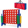 COSTWAY Jumbo 4-to-Score Giant Game Set with Storage Carrying Bag, 4 in A Row for Kids and Adults, Game Set with 42 Jumbo Rings & Quick-Release Slider, Perfect for Family Game view 1