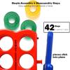 COSTWAY Jumbo 4-to-Score Giant Game Set with Storage Carrying Bag, 4 in A Row for Kids and Adults, Game Set with 42 Jumbo Rings & Quick-Release Slider, Perfect for Family Game view 3