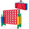 COSTWAY Jumbo 4-to-Score Giant Game Set with Storage Carrying Bag, 4 in A Row for Kids and Adults, Game Set with 42 Jumbo Rings & Quick-Release Slider, Perfect for Family Game view 1