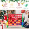 COSTWAY Jumbo 4-to-Score Giant Game Set with Storage Carrying Bag, 4 in A Row for Kids and Adults, Game Set with 42 Jumbo Rings & Quick-Release Slider, Perfect for Family Game view 2