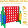 COSTWAY Jumbo 4-to-Score Giant Game Set with Storage Carrying Bag, 4 in A Row for Kids and Adults, Game Set with 42 Jumbo Rings & Quick-Release Slider, Perfect for Family Game view 3