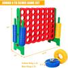 COSTWAY Jumbo 4-to-Score Giant Game Set with Storage Carrying Bag, 4 in A Row for Kids and Adults, Game Set with 42 Jumbo Rings & Quick-Release Slider, Perfect for Family Game view 4