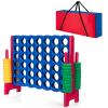 COSTWAY Jumbo 4-to-Score Giant Game Set with Storage Carrying Bag, 4 in A Row for Kids and Adults, Game Set with 42 Jumbo Rings & Quick-Release Slider, Perfect for Family Game view 1