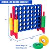 COSTWAY Jumbo 4-to-Score Giant Game Set with Storage Carrying Bag, 4 in A Row for Kids and Adults, Game Set with 42 Jumbo Rings & Quick-Release Slider, Perfect for Family Game view 4