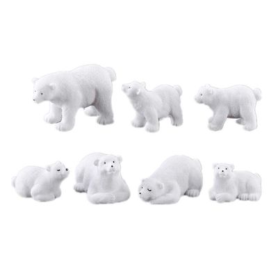 TOYANDONA Polar Bear Christmas Decorations Miniature Figurine 2.20 Inch Adorable Micro Landscape Ornament for Holiday Cake Toppers Home Party Decor