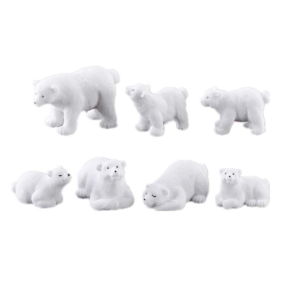 TOYANDONA Polar Bear Christmas Decorations Miniature Figurine 2.20 Inch Adorable Micro Landscape Ornament for Holiday Cake Toppers Home Party Decor