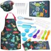 Anpro Complete Kids Cooking and Baking Set - 27 Pcs Includes Aprons for Boys, Chef Hat, Mitt & Utensil to Dress Up Chef Costume Career Role Play for 3-7 Years Boys view 1