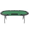 FAMIROSA Folding Games Poker Play Table with Chip Cup Holder Card Game Table Steel Base Casino Green 9-Player 3 Fold view 3