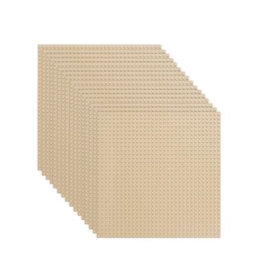 LVHERO Classic Baseplates Building Plates for Building Bricks 100% Compatible with All Major Brands-Baseplate, 10" x 10", Pack of 16 (Sand)