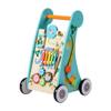Teamson Kids Preschool Play Lab Wooden Baby Walker and Activity Station, Natural/Blue view 1