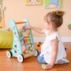 Teamson Kids Preschool Play Lab Wooden Baby Walker and Activity Station, Natural/Blue view 3
