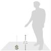 Amscan Glittery Dollar Sign Necklace, 52" | Silver | 1 Pc. view 2
