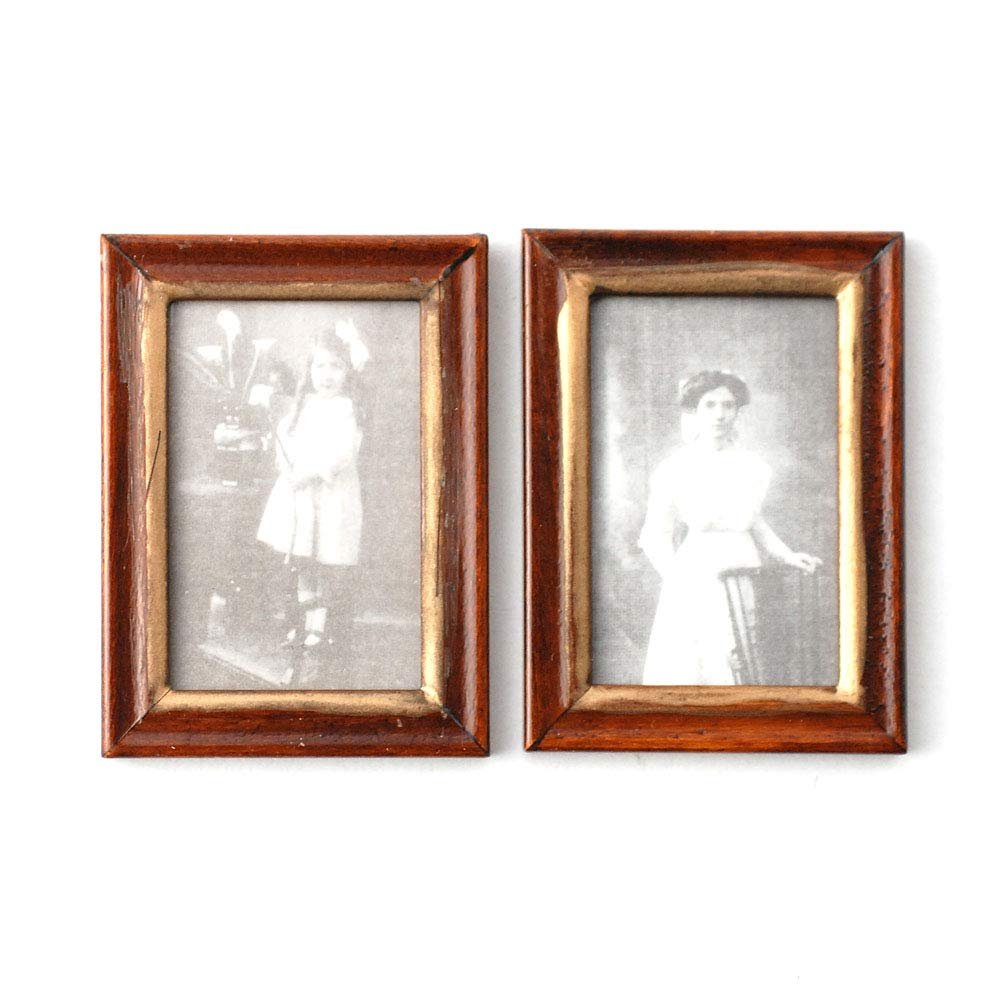 Melody Jane Dollhouse 2 Victorian Pictures Paintings in Wooden Frames Miniature Accessory