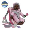 African American Doll Travel PlaySet - Baby Doll Car Seat Carrier Backpack with 12 Inch Soft Body Doll Includes Doll Bottles and Toy Accessories  (African American) view 2