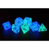 Set of 7 Dice: Glow-in-The-Dark Frosted Glowworm view 2