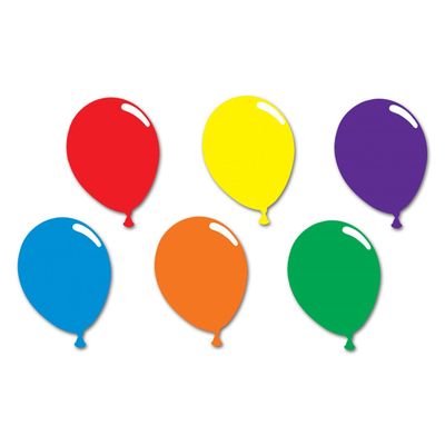Club Pack of 24 Vibrantly Colored Balloon Silhouette Decors 15"