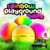 PlayBolt Rainbow Playground Balls - 8.5 Inch (Pack of 4) Rubber Bouncy Colorful Inflatable Balls for Kids and Adults, Indoor & Outdoor Games, Kickball, Dodgeball, Four Square, Dodge, Recess, Handball view 2