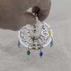 Large Spinning Top made of 925 Sterling Silver Hanukkah Dreidel Multicolored Crystal Beads Cut Out design Hanukkah Judaica gift view 4