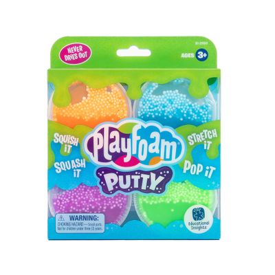 Educational Insights Playfoam Putty 4-Pack, Fidget Toys for Kids, Sensory Toys for Boys & Girls Ages 3+