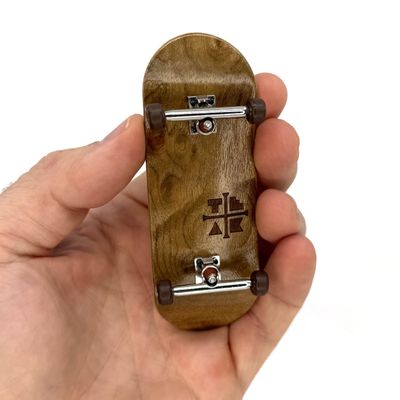 Teak Tuning 34mm Pro Fingerboard Complete - Fully Assembled with Pro Level Components - Pro Shaped Wooden Deck (34x97mm), UltraSpin Bearing Wheels, Prodigy Gen2 Trucks - Out of The Woods