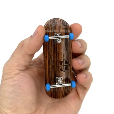 Teak Tuning 34mm Pro Fingerboard Complete - Fully Assembled with Pro Level Components - Pro Shaped Wooden Deck (34x97mm), UltraSpin Bearing Wheels, Prodigy Gen2 Trucks - Blue Suede Shoes