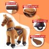 WondeRides Ride on Horse Pony Cycle Riding Horse Toy Size 4 for Age 4-9 M445, 36 Inch Height Riding Pony Ride Plush Giddy up Rocking Mechanical Walking Animal with Wheels No Battery for Child Kids view 3