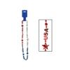 Party Central Club Pack of 12 Red and Blue Beaded USA Necklaces with Patriotic Stars 36" view 1