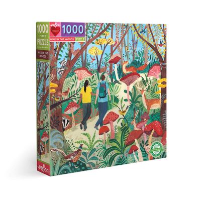 eeBoo 1000 Piece Puzzle - Hike in The Woods Jigsaw Puzzle for Adults, Square 23" x 23" Made with Recycled Board & Vegetable-Based Ink