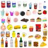 50 Pcs Miniature Food Drink Bottles Soda Pop Cans Pretend Play Kitchen Game Party Accessories Toys Hamburg Cake Ice Cream for 1/12 Doll House (25Food+25Drink) view 1