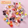 50 Pcs Miniature Food Drink Bottles Soda Pop Cans Pretend Play Kitchen Game Party Accessories Toys Hamburg Cake Ice Cream for 1/12 Doll House (25Food+25Drink) view 2