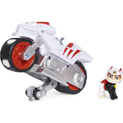 Paw Patrol, Moto Pups Wildcats Deluxe Pull Back Motorcycle Vehicle with Wheelie Feature and Figure