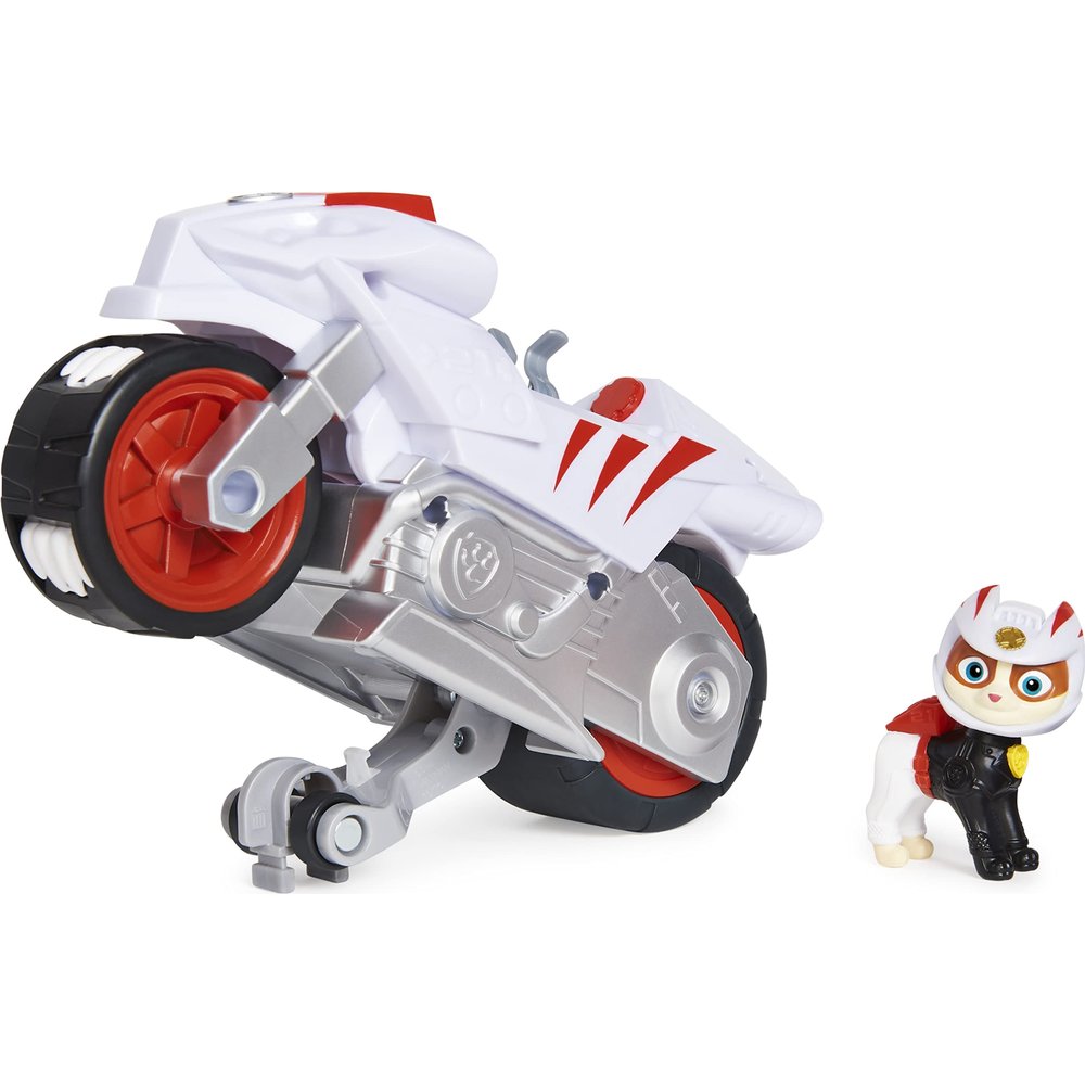 Paw Patrol, Moto Pups Wildcats Deluxe Pull Back Motorcycle Vehicle with Wheelie Feature and Figure