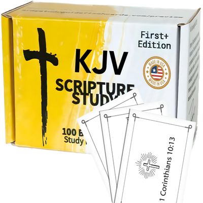 Agape Scripture Memory Cards 100 KJV Bible Verse Flashcards, Adults & Kids, Perfect for Bible Study, Memorization, and Christian Education, Pocket-Sized, Durable, Faith Gift, King James Version