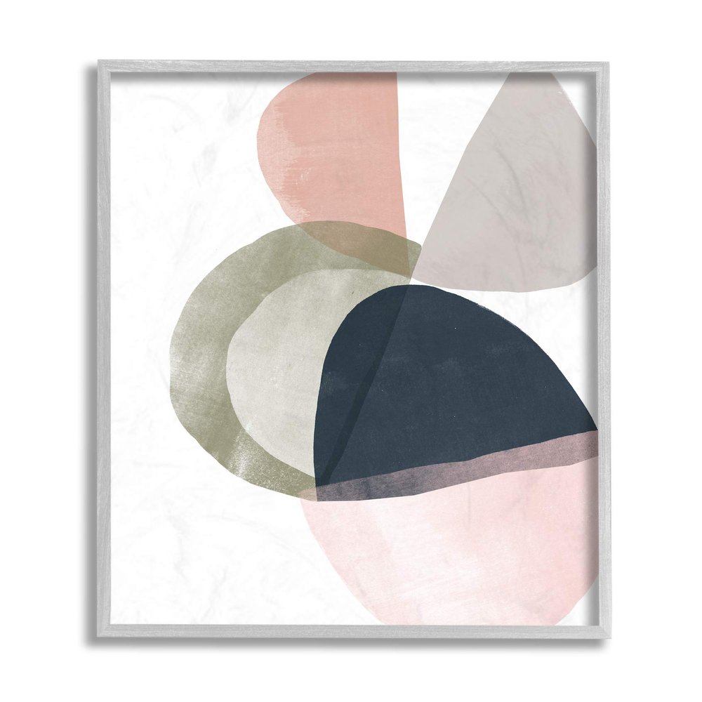 Stupell Industries Encapsulated Abstraction Organic Blue Green Pink, Design by June Erica Vess Grey Framed Wall Art, 16 x 20, White
