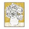 Stupell Industries 'Peony Sketch Bouquet Contrasted Distressed Yellow', Framed Giclee Art, Gray, 11 x 14 Inches, Easy to Hang and Sturdy, Made in USA, by Annie Warren view 1