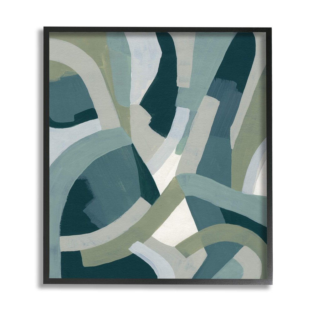 Layered Curved Shapes Abstract Green Limestone