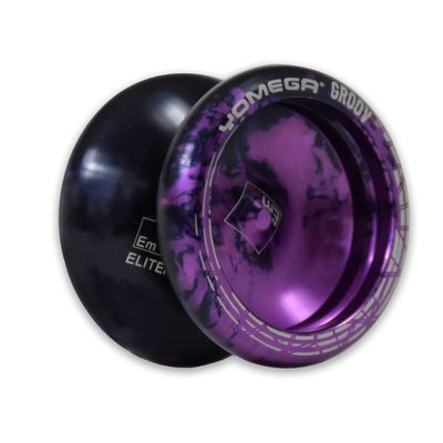 Yomega Groov Pro Level Aluminum yoyo for Advance Players Round Shaped, C Size Ball Bearing with Adjustable Responsive/Nonresponsive Play + 3 Month Warranty (Black and Purple)