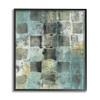 Stupell Industries Checker Block Pattern Abstraction Over Blue Green, Design by Joyce Combs Black Framed Wall Art, 11 x 14 view 1
