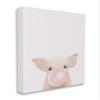 Stupell Industries Baby Farm Piglet with Pink Bubble Gum, Design by Leah Straatsma Canvas Wall Art, 24 x 30, Grey view 1