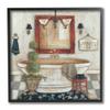 Stupell Industries Chic Bathroom Interior Traditional Home Charm, Design by R. Rig Black Framed Wall Art, 12 x 12, Beige view 1