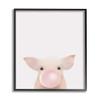 Stupell Industries Baby Farm Piglet with Pink Bubble Gum view 1
